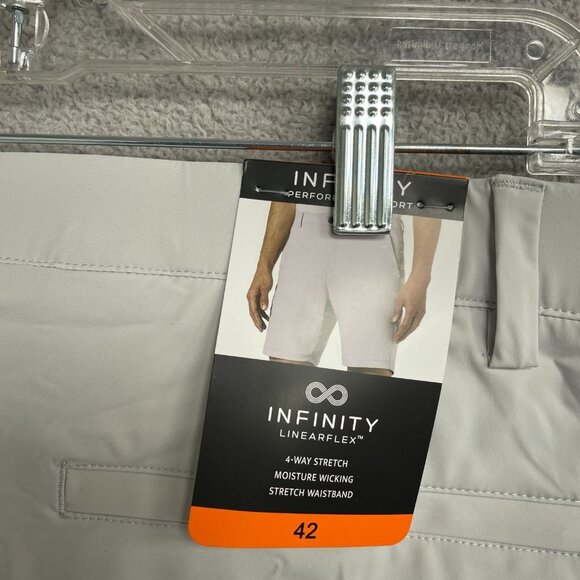NEW Infinity Men's 42 LinearFlex Performance Shorts Gray Stretched Bermuda - Picture 4 of 8